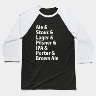 Beer List Baseball T-Shirt